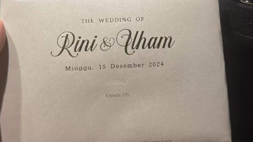 Undangan pernikahan perempuan yang tewas di hotel Double Tree by Hilton oleh calon suaminya