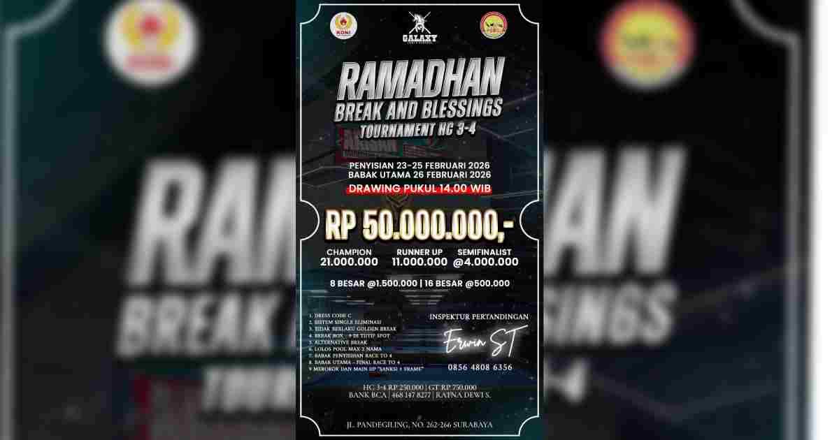 turnamen biliar Ramadhan Surabaya