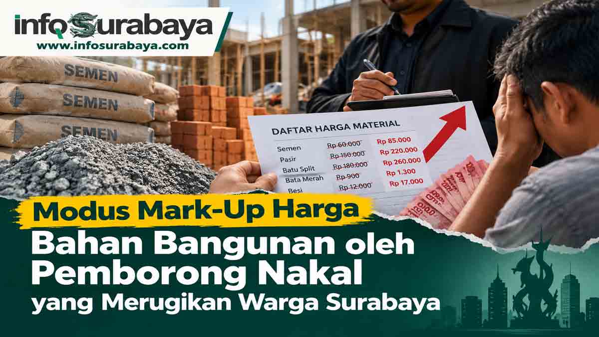 Modus Mark-Up Harga Bahan Bangunan oleh Pemborong Nakal yang Merugikan Warga Surabaya