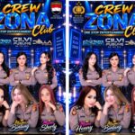 Foto: Pamflet promo Zona Club menampilkan enam wanita dengan seragam menyerupai Polri dan logo institusi