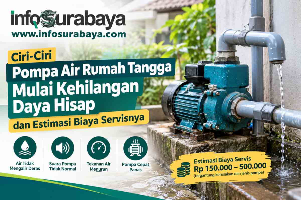 Ciri-Ciri Pompa Air Rumah Tangga Mulai Kehilangan Daya Hisap dan Estimasi Biaya Servisnya