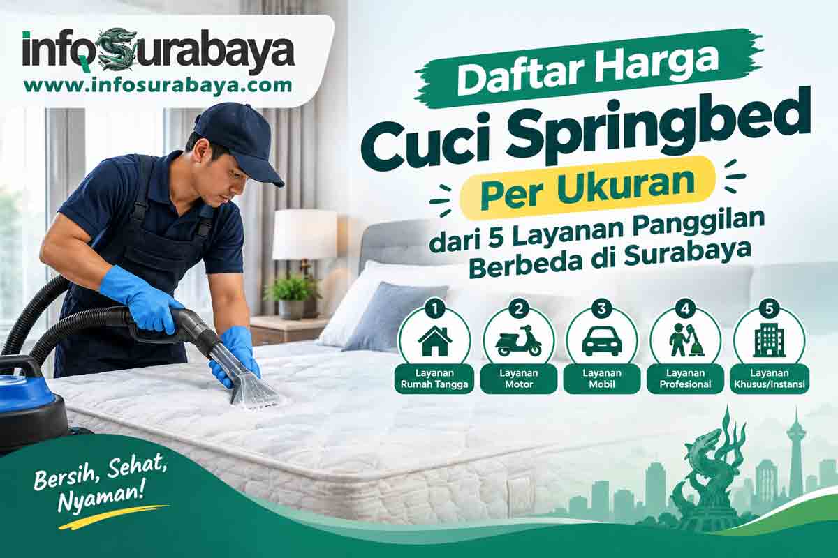 Daftar Harga Cuci Springbed Per Ukuran dari 5 Layanan Panggilan Berbeda di Surabaya