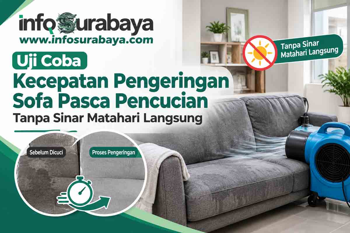 Uji Coba Kecepatan Pengeringan Sofa Pasca Pencucian Tanpa Sinar Matahari Langsung